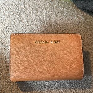 Michael Kors Small Saffiano Wallet in Tan